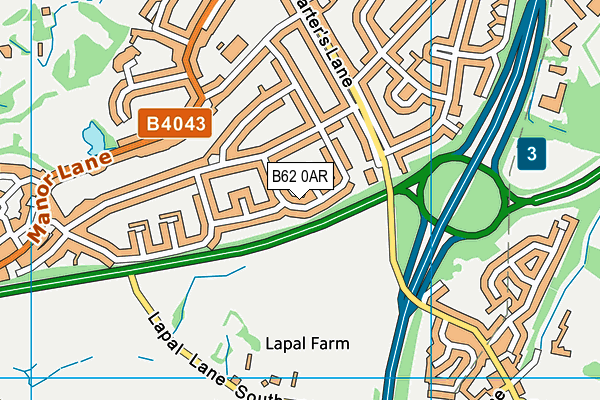 B62 0AR map - OS VectorMap District (Ordnance Survey)