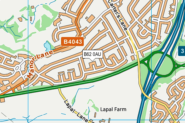 B62 0AU map - OS VectorMap District (Ordnance Survey)