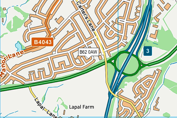 B62 0AW map - OS VectorMap District (Ordnance Survey)