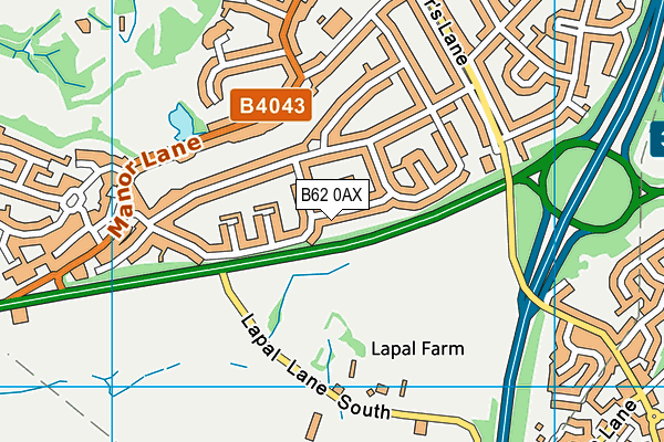 B62 0AX map - OS VectorMap District (Ordnance Survey)