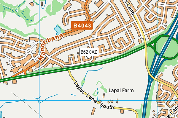 B62 0AZ map - OS VectorMap District (Ordnance Survey)