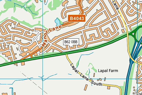 B62 0BB map - OS VectorMap District (Ordnance Survey)