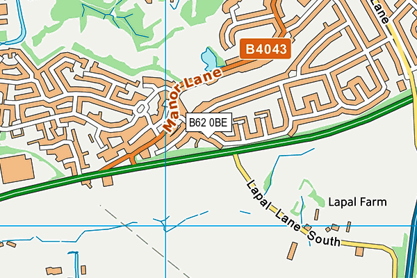 B62 0BE map - OS VectorMap District (Ordnance Survey)