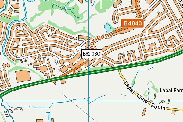 B62 0BG map - OS VectorMap District (Ordnance Survey)