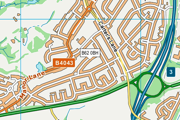 B62 0BH map - OS VectorMap District (Ordnance Survey)