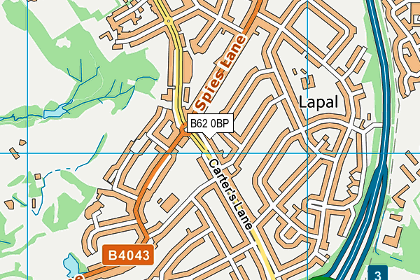 B62 0BP map - OS VectorMap District (Ordnance Survey)