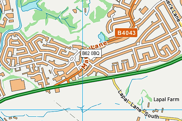 B62 0BQ map - OS VectorMap District (Ordnance Survey)