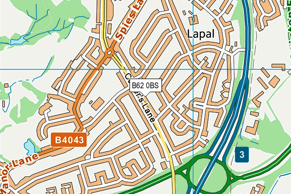 B62 0BS map - OS VectorMap District (Ordnance Survey)