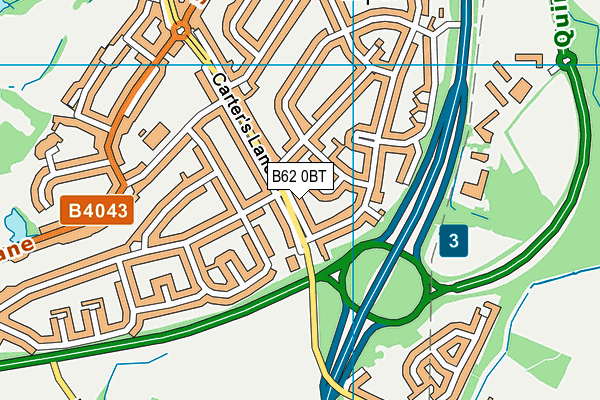 B62 0BT map - OS VectorMap District (Ordnance Survey)