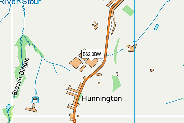 B62 0BW map - OS VectorMap District (Ordnance Survey)