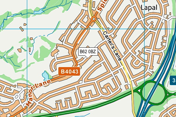 B62 0BZ map - OS VectorMap District (Ordnance Survey)