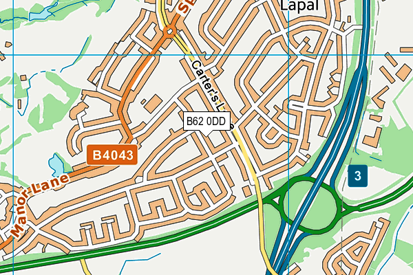 B62 0DD map - OS VectorMap District (Ordnance Survey)