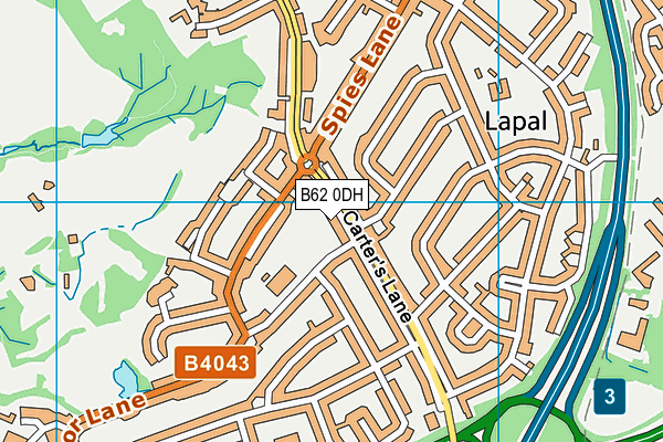 B62 0DH map - OS VectorMap District (Ordnance Survey)