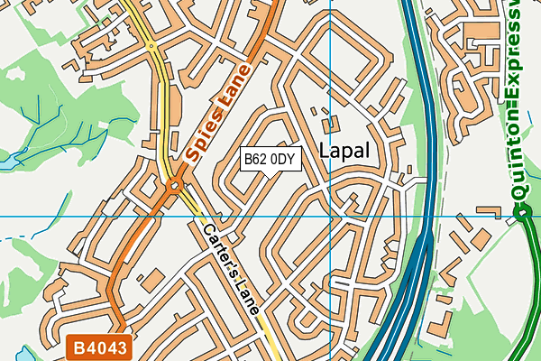 B62 0DY map - OS VectorMap District (Ordnance Survey)