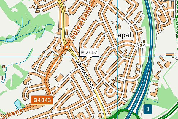 B62 0DZ map - OS VectorMap District (Ordnance Survey)