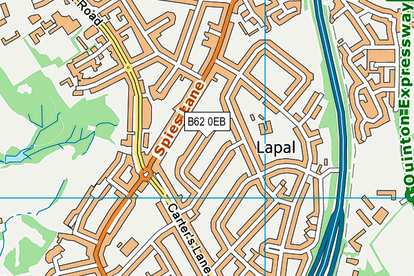 B62 0EB map - OS VectorMap District (Ordnance Survey)