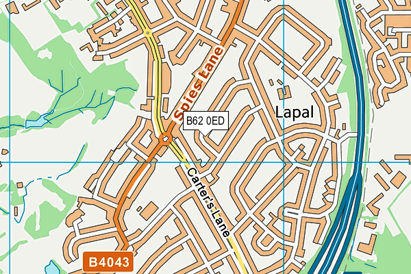 B62 0ED map - OS VectorMap District (Ordnance Survey)