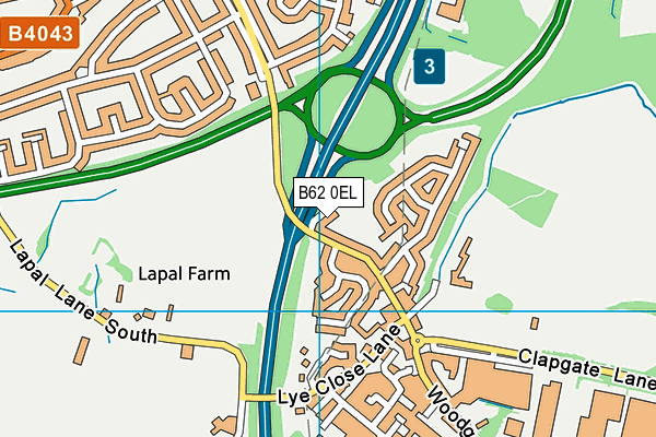 B62 0EL map - OS VectorMap District (Ordnance Survey)