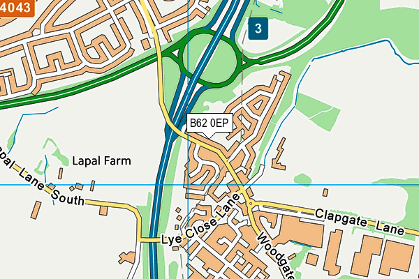 B62 0EP map - OS VectorMap District (Ordnance Survey)