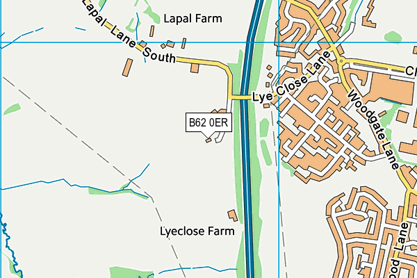 B62 0ER map - OS VectorMap District (Ordnance Survey)