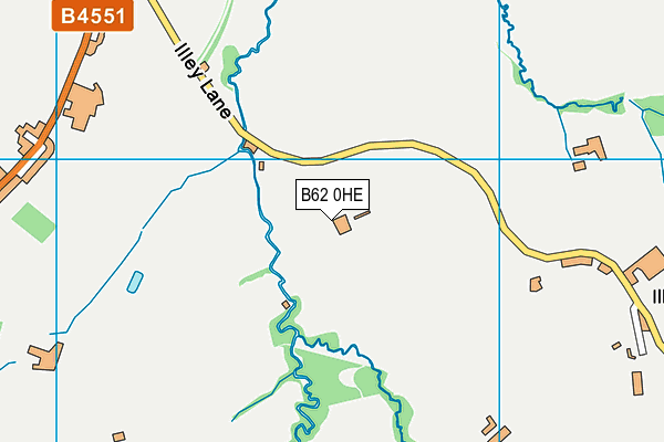 B62 0HE map - OS VectorMap District (Ordnance Survey)