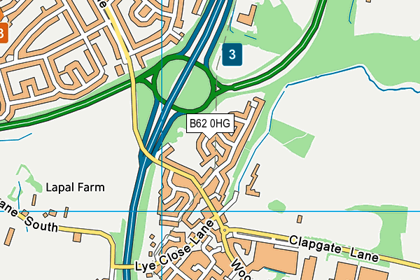 B62 0HG map - OS VectorMap District (Ordnance Survey)