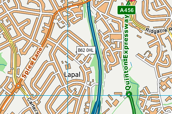 B62 0HL map - OS VectorMap District (Ordnance Survey)