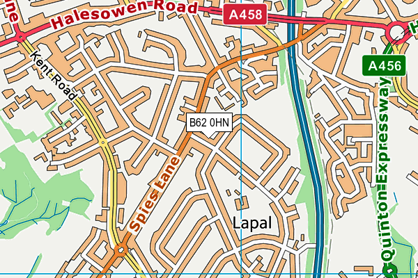 B62 0HN map - OS VectorMap District (Ordnance Survey)