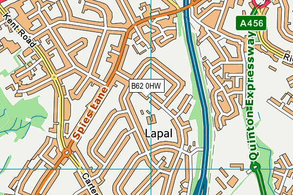 B62 0HW map - OS VectorMap District (Ordnance Survey)