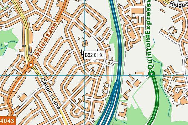 B62 0HX map - OS VectorMap District (Ordnance Survey)