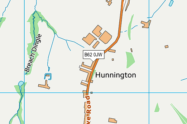 Romsley & Hunnington Cricket Club map (B62 0JW) - OS VectorMap District (Ordnance Survey)