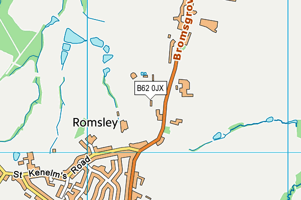 B62 0JX map - OS VectorMap District (Ordnance Survey)