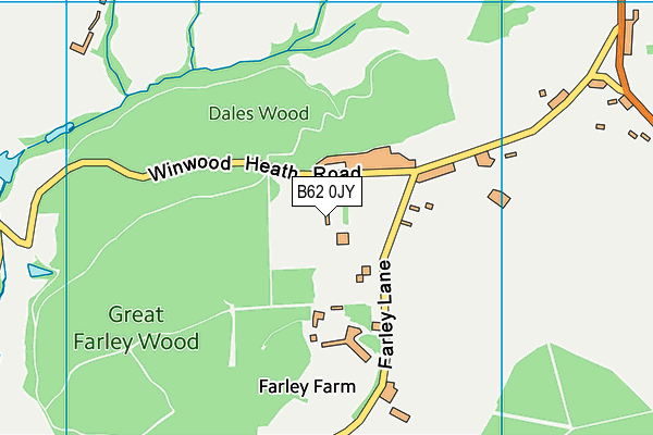 B62 0JY map - OS VectorMap District (Ordnance Survey)