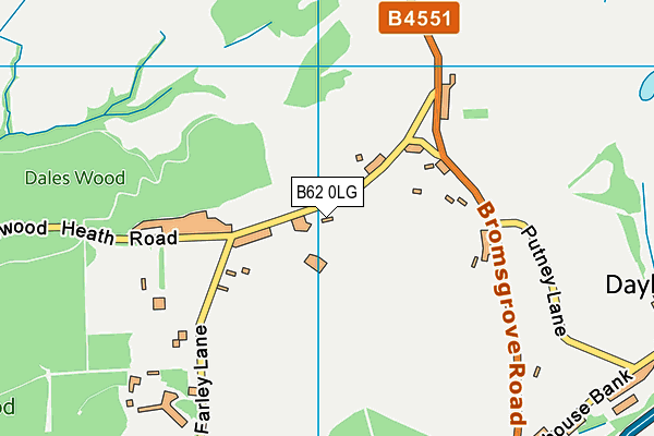 B62 0LG map - OS VectorMap District (Ordnance Survey)