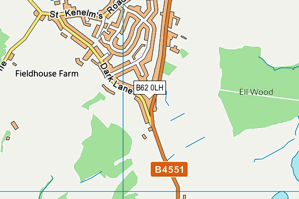 B62 0LH map - OS VectorMap District (Ordnance Survey)