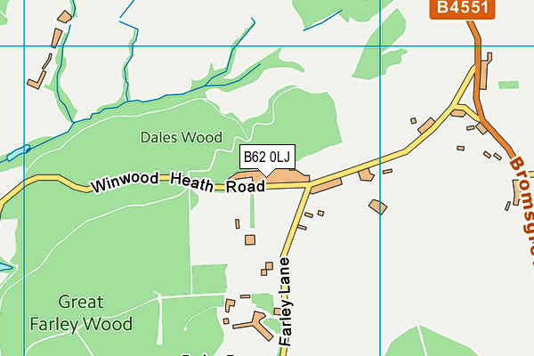 B62 0LJ map - OS VectorMap District (Ordnance Survey)