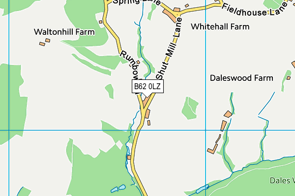 B62 0LZ map - OS VectorMap District (Ordnance Survey)