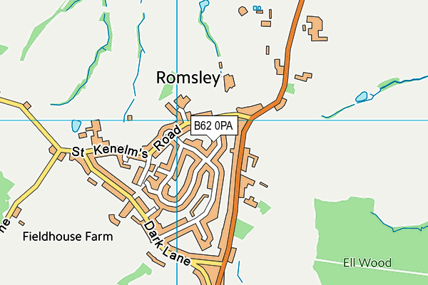 B62 0PA map - OS VectorMap District (Ordnance Survey)