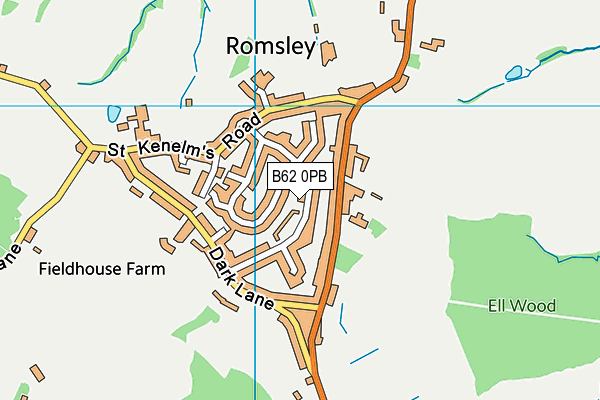 B62 0PB map - OS VectorMap District (Ordnance Survey)