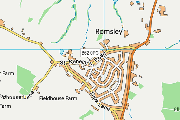 Romsley Playing Field map (B62 0PG) - OS VectorMap District (Ordnance Survey)