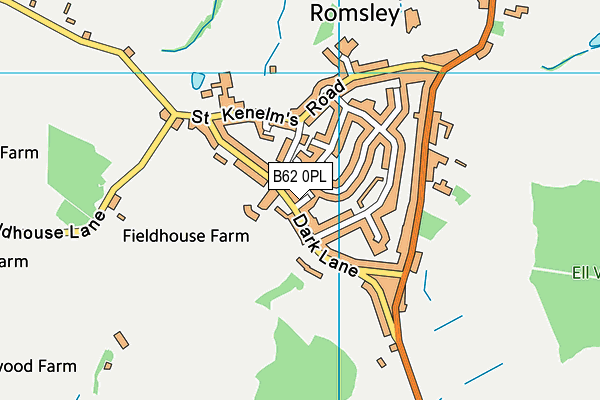 B62 0PL map - OS VectorMap District (Ordnance Survey)