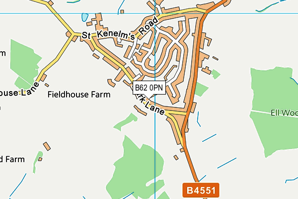 B62 0PN map - OS VectorMap District (Ordnance Survey)