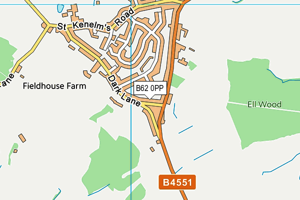 B62 0PP map - OS VectorMap District (Ordnance Survey)