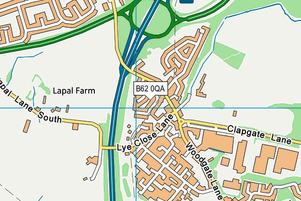 B62 0QA map - OS VectorMap District (Ordnance Survey)