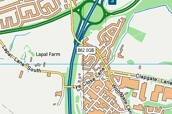 B62 0QB map - OS VectorMap District (Ordnance Survey)