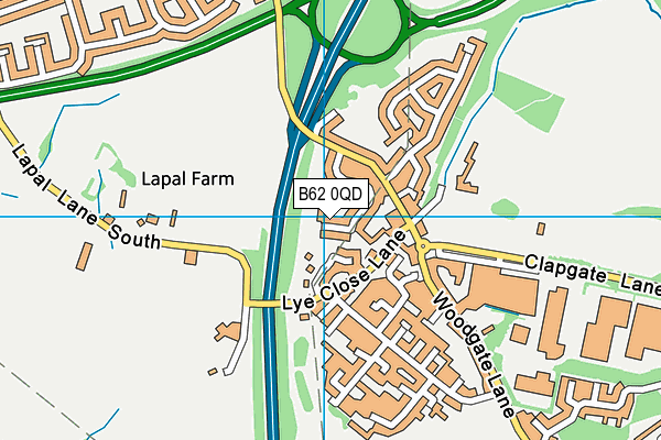 B62 0QD map - OS VectorMap District (Ordnance Survey)