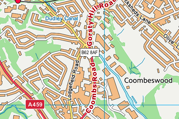 B62 8AF map - OS VectorMap District (Ordnance Survey)