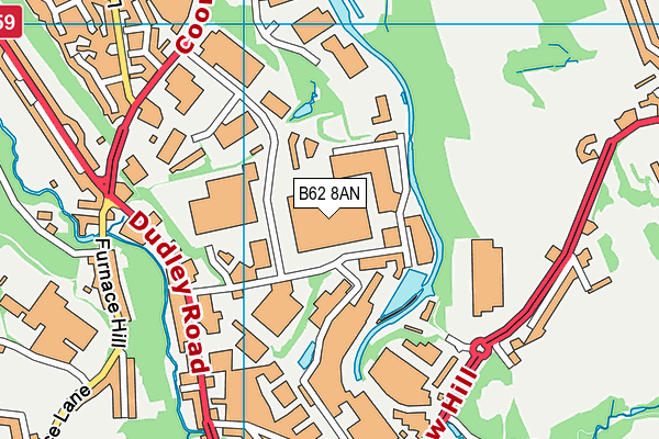 B62 8AN map - OS VectorMap District (Ordnance Survey)