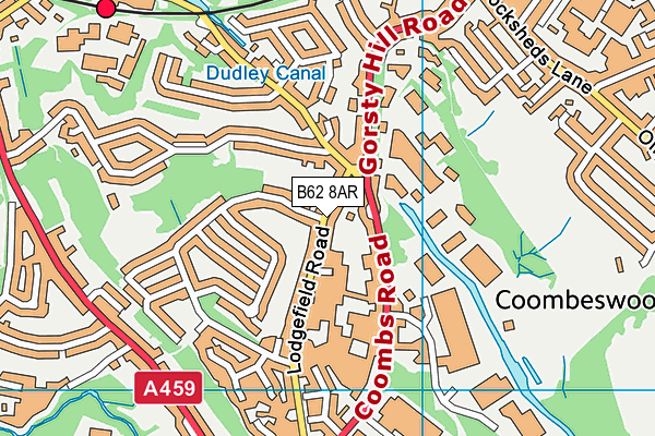 B62 8AR map - OS VectorMap District (Ordnance Survey)