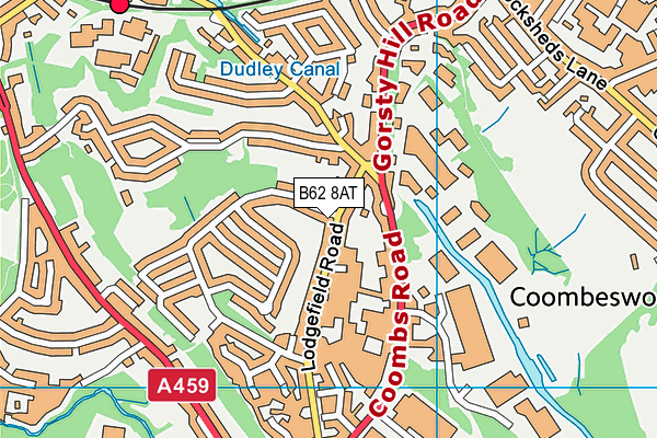 B62 8AT map - OS VectorMap District (Ordnance Survey)